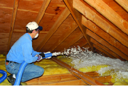 blowing in fiberglass insulation