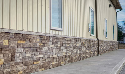 cladding on church wall