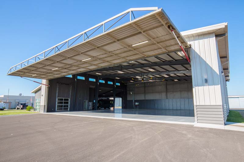 Prime Metal Buildings and Components’ New Texas Aircraft Hangar. 
Photos Courtesy of Schweiss Doors.