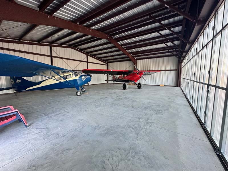 New Hangar in Colorado, designed with plenty of storage space. Photo Courtesy of Gable  Steel