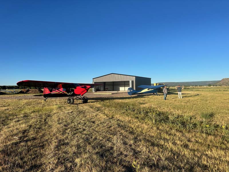 This 50’ x 30’ x 14’ Colorado Hangar is engineered for 40PSF snow load and 115mph winds. Photo Courtesy of Gable  Steel