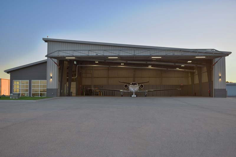 Prime Metal Buildings and Components’ New Texas Aircraft Hangar. Photos Courtesy of Schweiss Doors.