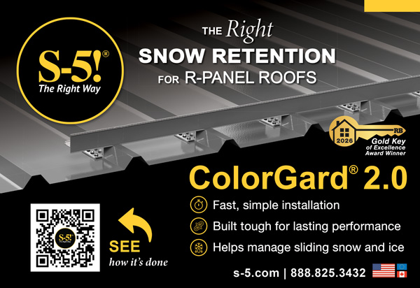 S-5!: ColorGard® 2.0 Advances Snow Retention for Metal Roofing Systems